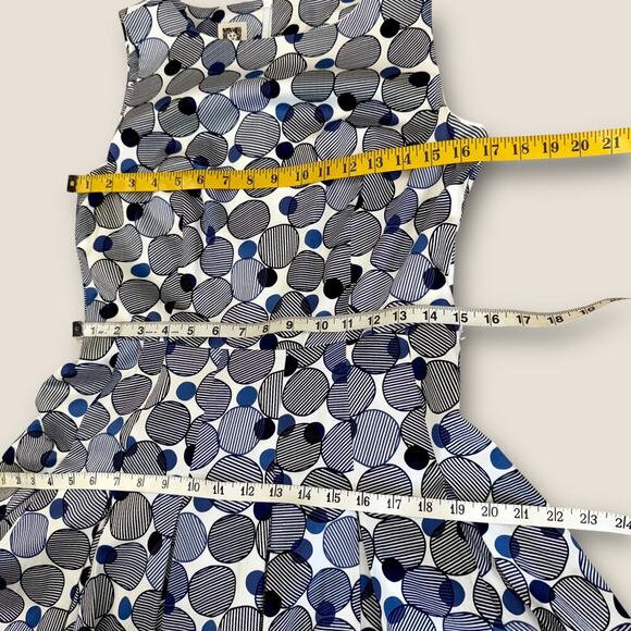 Anne Klein Sleeveless Polka Dot Pleated Fit Flare Tie Belt Sheath Dress Size 6 - Picture 14 of 16